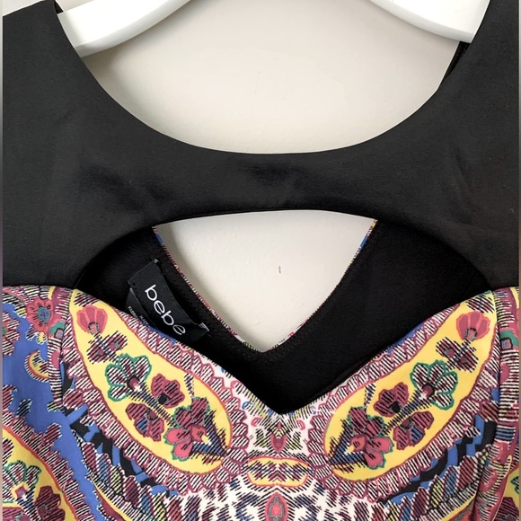 Bebe size XS Deja Vu Paisley crop top - Picture 5 of 12